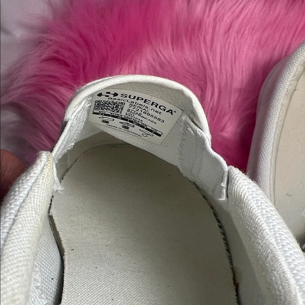 Superga Classic White Canvas Slip-Ons